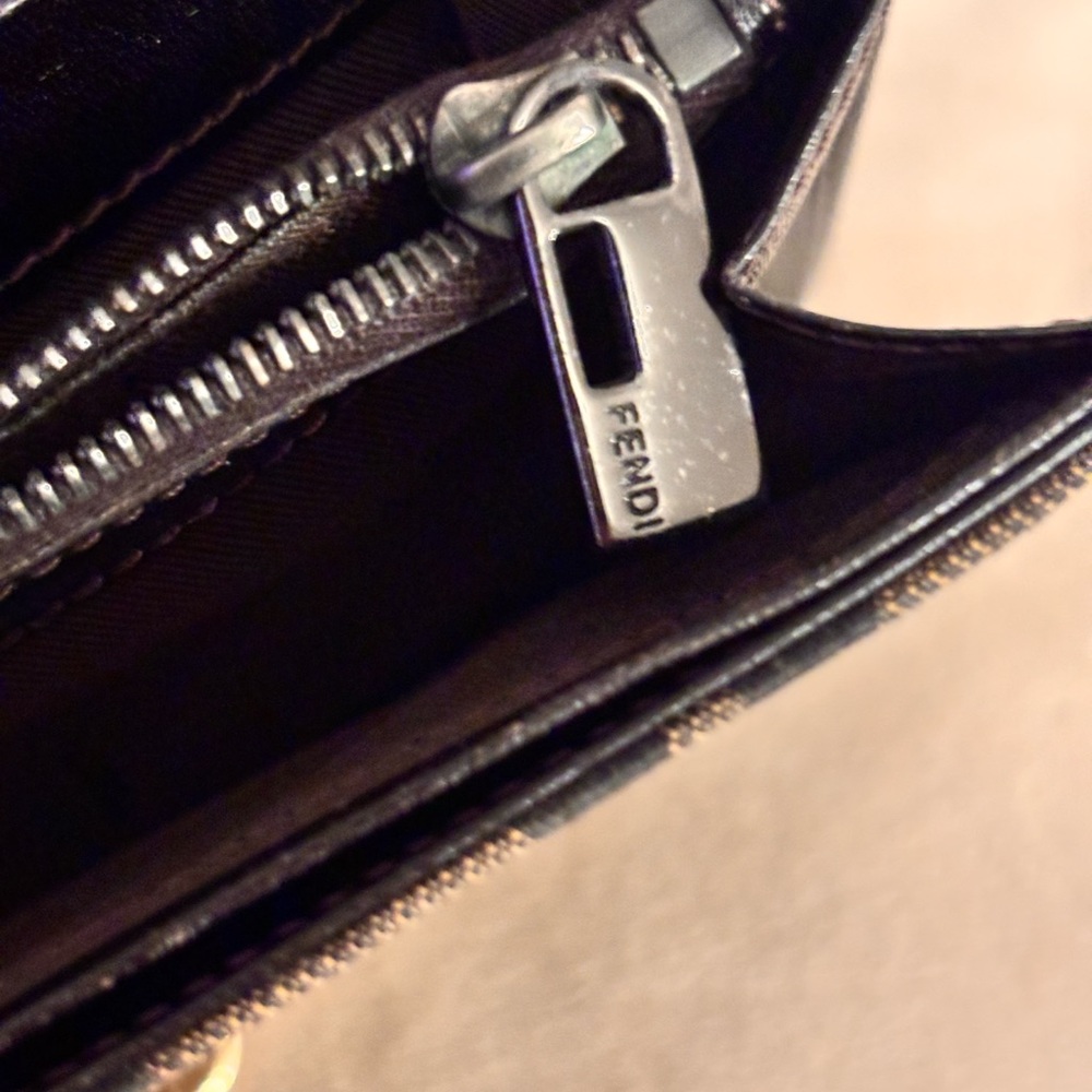 FENDI FF Zucca Black & Brown Monogram Continental Wallet - Picture 11 of 15